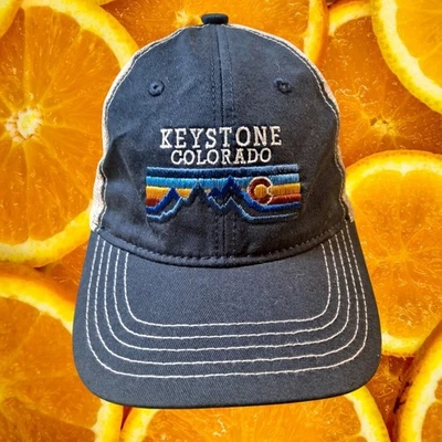 Keystone Colorado Trucker Hat Blue White Mountains Graphic Patch Cap - Image 1 of 4