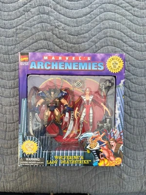 Marvel Archenemies Wolverine Lady Deathstrike Figura Caja Set X-Men Toy Biz 1997 Foto 1 de 2