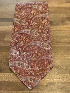 Vintage POLO by Ralph Lauren Krawatte weinrot gold Paisley breit Vollseide - Bild 1 von 10