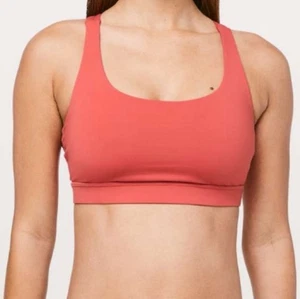 Sujetador Lululemon Energy Poppy Coral Talla 8 Soporte Medio Sujetador Deportivo Yoga Correr - Imagen 1 de 8