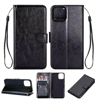 iPhone 11 Case Black Magentic Flip Leather Wallet Cover 6.1" - Image 1 of 4