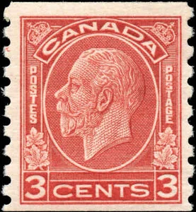 Canada Mint H F+ 3c Scott #207 COIL 1933 KGV Medallion Stamp - Imagen 1 de 2