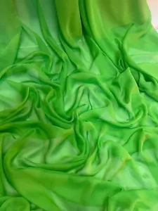 1 METER GREEN APPLE SOFT CATIONIC CHIFFON 100% POLYESTER FABRIC 58” WIDE - Picture 1 of 5