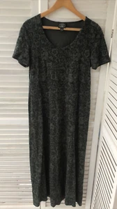 LAURA ASHLEY Vintage maxi long dress floral dark green M T-shirt 100% Cotton - Picture 1 of 11