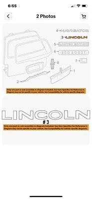 Lincoln FORD OEM 15-17 Navigator Lift Gate-Emblem Badge Nameplate FL7Z7842528B - Image 1 of 4