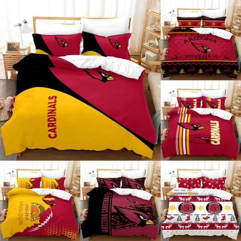 Arizona Cardinals 3 Piece Bedding Set Duvet Comforter CoverCover Pillowcases Cover