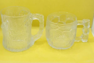 McDonalds 1993 Collectible Flintstones Glass Mugs Set of 2 - Picture 1 of 1