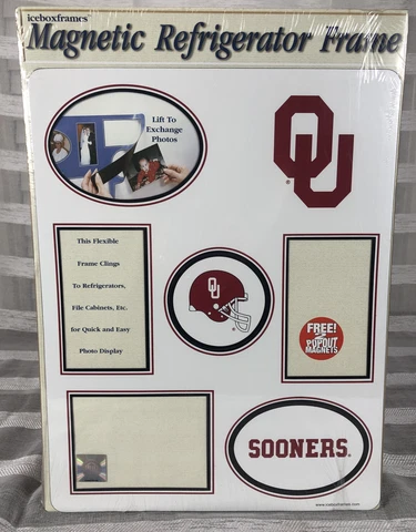 Vintage Oklahoma Sooners Magnetic Large Photo Frame 1993 New Sealed 15x11.5 WOW Cover