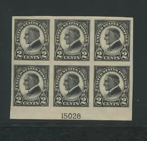 1923 US Postage Stamp #611 Mint Hinged VF Original Gum Plate No 15028 Block of 6 - Picture 1 of 2