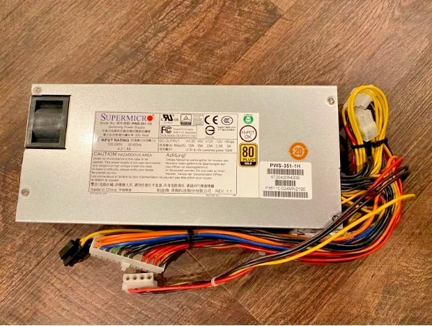 Supermicro pws-351-1h 350 watt 80 plus gold switching power supply - NEW - Image 1 of 1