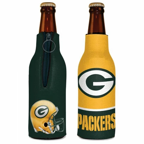 GREEN BAY PACKERS BOTTLE HOLDER COOZIE KOOZIE COOLER WITH ZIPPER Cover