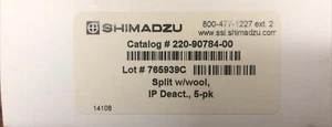 SHIMADZU 221-90784-00 Liner, Split Deactivated (5/pk), Wool Low - NEW(A1) - Picture 1 of 1