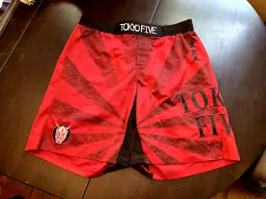 Tokyo Five Kickboxing MMA Shorts Mens 38 Oni Demon Red and Black Shorts - Picture 1 of 9