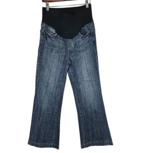 American Star Maternity Full Panel Kicker Jeans Medium Wash Blue Women's Size S - Picture 1 of 9