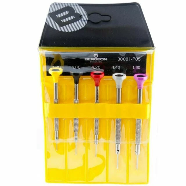 Bergeon 30081P05 Watchmakers Ergonomic Screwdrivers Set
