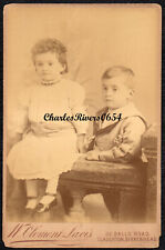 CABINET CARD TWO CHILDREN SAILOR SUIT VICTORIAN PHOTO LAVIS BIRKENHEAD #C021