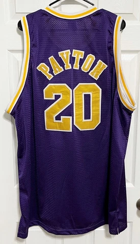 GARY PAYTON 20 Los Angeles Lakers Men Purple Sewn Vintage Jersey XXL/52 Nike NBA Cover