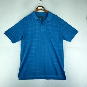 David Taylor Mens Polo Check Shirt Blue Size L Short Sleeve Collared - Picture 1 of 10