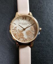 OLIVIA BURTON WATCH WITH 30MM SEMI PRECIOUS STONE FACE WITH LACE DETAIL PATTERN 