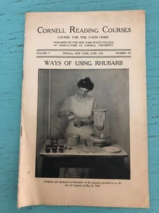 Antique Cornell University Using Rhubarb Reading Course Booklet 1916 Recipe RARE - Picture 1 of 1