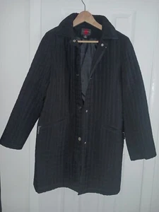 Gallery Cappotto Donna Giacca Medio Nero Manica Lunga Collo Zip Tasche - Foto 1 di 10