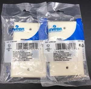 2 placas de pared estándar Leviton ALMOND Quickport 4 puertos 41080-4AP (RF927-3) - Imagen 1 de 4