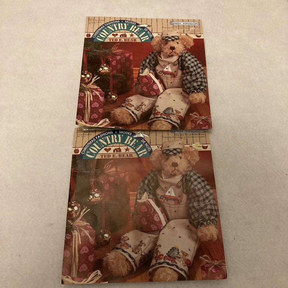 Ted E Bear Clothes 1995 Christmas Fashions Daisy Kingdom Easy-sew Panel Kit NOS