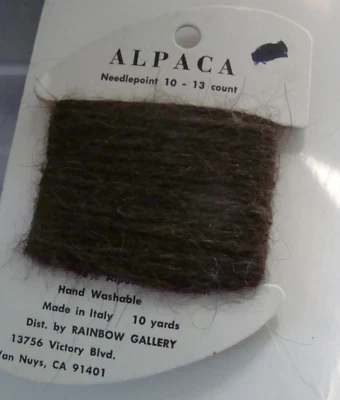 Rainbow Gallery 98% Alpaca Needlepoint Cross Stitch AL4 Brown Peru - Image 1 of 4