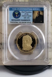 2012-S Presidential Series Dollar - Benjamin Harrison - PCGS PR70DCAM - 9443 - Bild 1 von 4