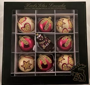 9er Christbaumschmuck Weihnachtskugeln Christmas Krebs Glas Lauscha ca. 8 cm NEU - Bild 1 von 1