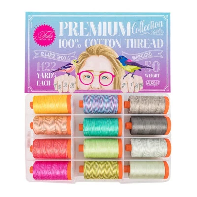AURIFIL THREAD ASSORTMENT TULA PINK PREMIUM COLLECTION 100% COTTON 50WT - Image 1 of 2