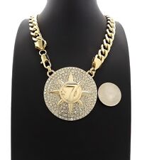NEW ICED 7STAR PENDANT WITH 20" 11mm CUBAN CHAIN GOLD PLATED