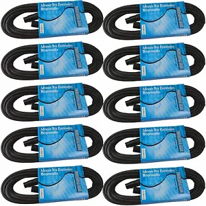 10 PACK 25 ft Foot 3 Pin XLR Male To Female DMX 512 Light Lighting Data Transfer - Picture 1 of 2