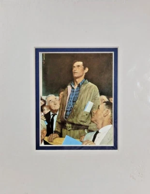 复古 Norman Rockwell 艺术印刷原版复制品言论自由密封 — 第 1/4 张图片