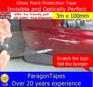 3m x 100mm Gloss Paint Protection Tape film Car Door Sill Boot Bumper vinyl Wrap - Picture 1 of 1