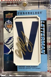 UD Chronology 2019-20 Andrei Vasilevskiy, #L-Ta-Av, automático, Letterman, SER #05/15 - Imagen 1 de 3