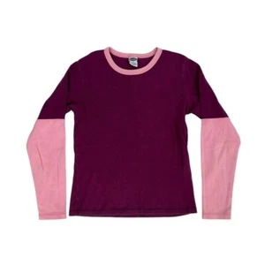old navy y2k pink & purple layered long sleeve tee size 14 skater grunge shirt - Picture 1 of 5