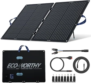 100W 12V Foldable Solar Panel for Power Station RV Camping Boat with 11 DC Plugs - Picture 1 of 12
