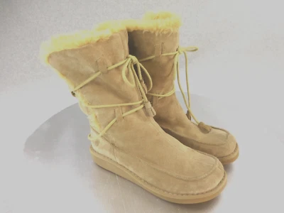 Botas Earth Shoe Miami para mujer 10 beige gamuza piel sintética forradas piel de oveja Foto 1 de 4