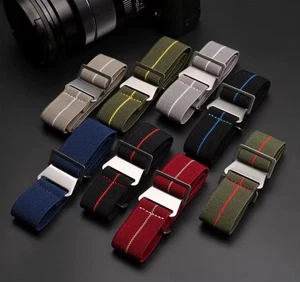 WJB Premium Marine Nationale Fallschirm elastisches Nylon Uhrenarmband - 20 und 22 mm - Bild 1 von 22