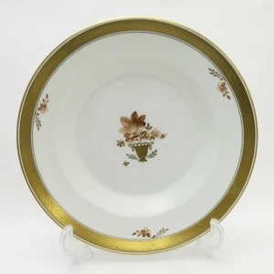Royal Copenhagen Golden Basket 595 Medium Plate 22Cm Deep Gold Color Brown Rose - Picture 1 of 10