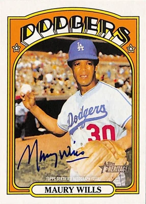 2021 Topps Heritage Real One 签名 #ROAMW Maury Wills  — 第 1/2 张图片