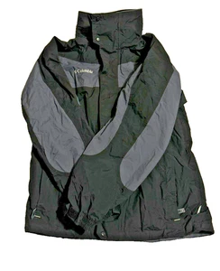 Columbia Jacket Mens Small Black Gray Core Interchange Waterproof - Picture 1 of 3
