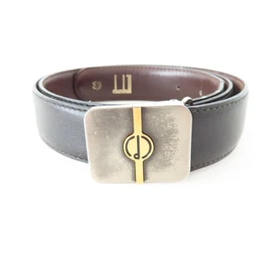 Cinturón de cuero M10-D06 Dunhill D Logo Hebilla 90 negro/marrón/dorado/plateado - Imagen 1 de 10