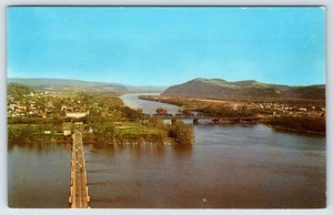 Postcard View of Danville PA from Lookout Park on Blue Hill 1960 - Picture 1 of 2