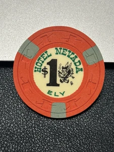 (NICE) $1 HOTEL NEVADA CASINO GAMBLING POKER CHIP ELY GAMBLING TOKEN - Picture 1 of 2