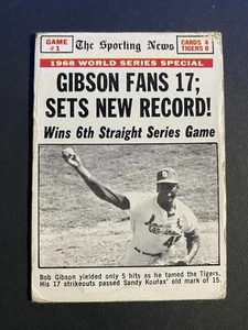 1969 Topps Baseball Bob Gibson Fans 17 World Series Card #162 - Picture 1 of 2