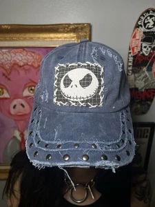 Jack Skellington Mütze schwarz abgenutzt zerlumpt MASSANFERTIGUNG 1 von 1 verstellbar blau - Bild 1 von 4