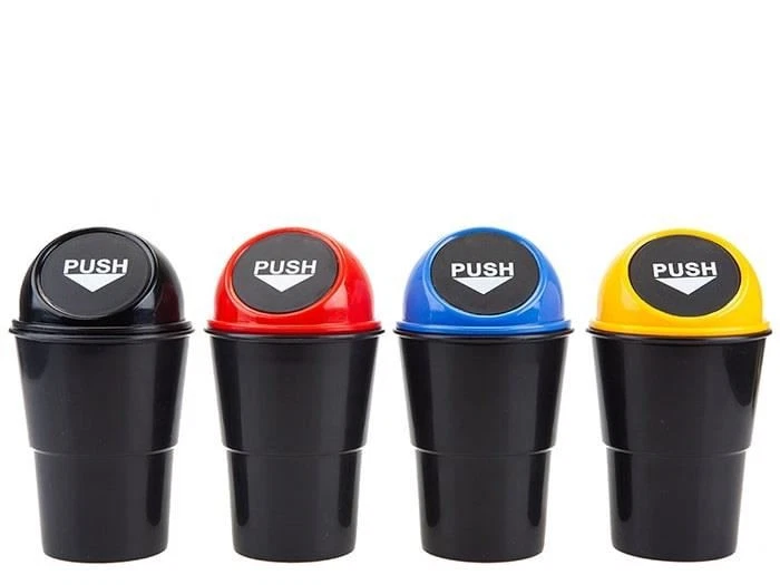 Plastic Car Cup Holder Mini Trash Can Rubbish Bin Portable Travel Bins