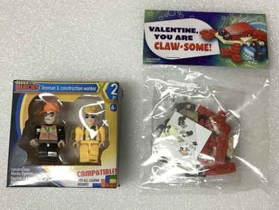 Make-It Blocks Fireman & Construction Worker + Crab Valentine Set - Image 1 of 4